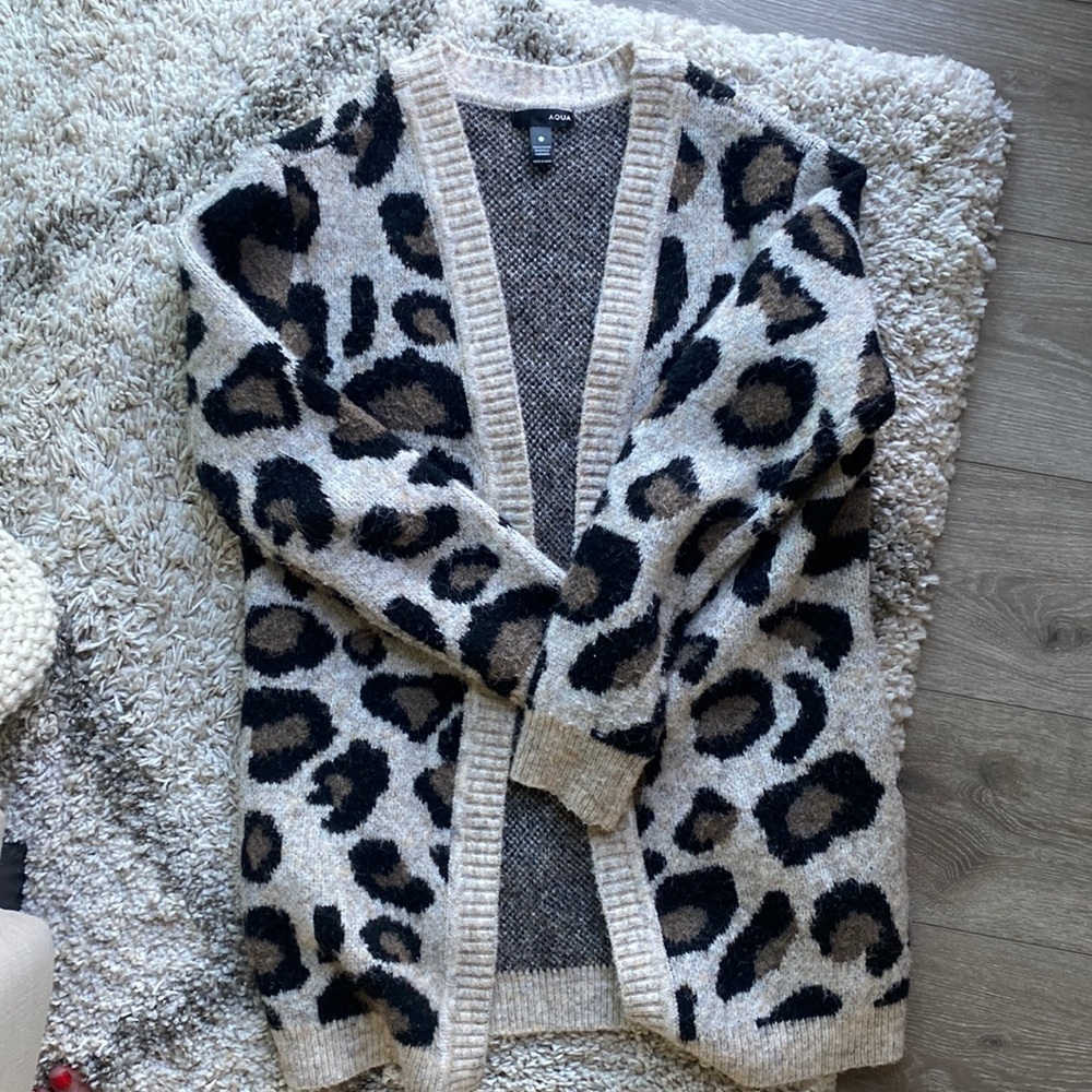 Leopard print cardigan by Aqua at Bloomingdale’s